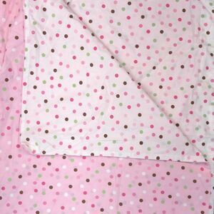 Pottery Barn Kids Twin Duvet Cover Pink Polka Dot Reversible Girls Bedding